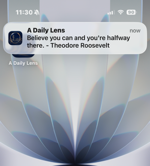 A Daily Lens daily quote notification
